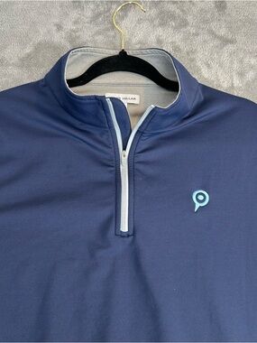 Peter Millar Quarter Zip Performance Golf Pullover Color Blue Men’s Size Large